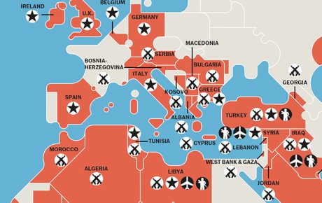Map of U.S. global military actions